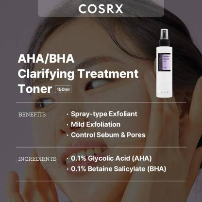 18074 Aha/Bha Clarifying Treatment Toner in 150ml bottle, designed for stretch marks, scars, and skin clarifying.