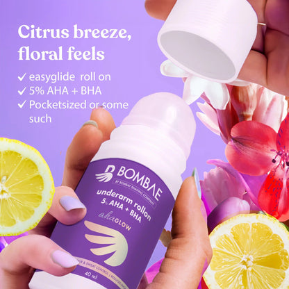 Two 40 ml bottles of 18074 Under Arm Roll On stretch marks and scar cream, featuring applicator roll-on for smooth skin treatment.