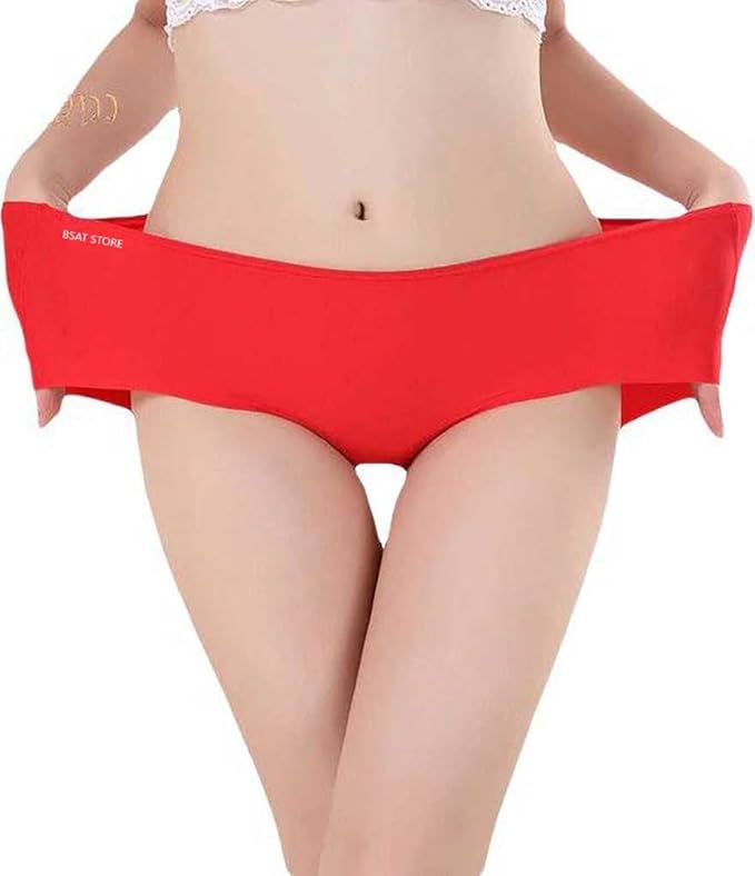 Multicolor women's Ice Silk blend no-show hipster panty, invisible lines, pack of 4, comfortable and seamless underwear by 9326.