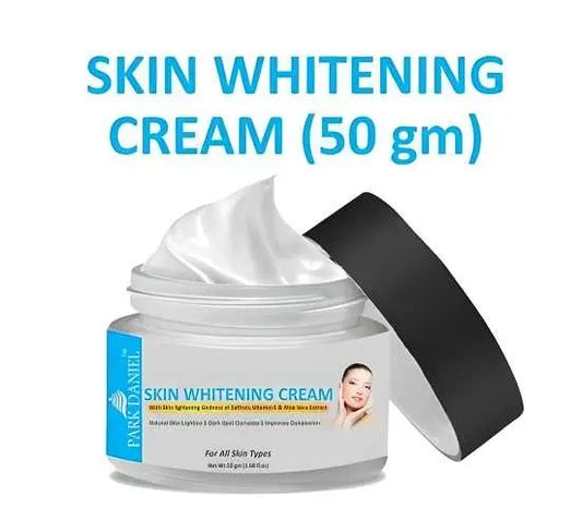 Creamy skin whitening cream by 1690, 50g jar showing smooth texture and product label for brightening skincare.