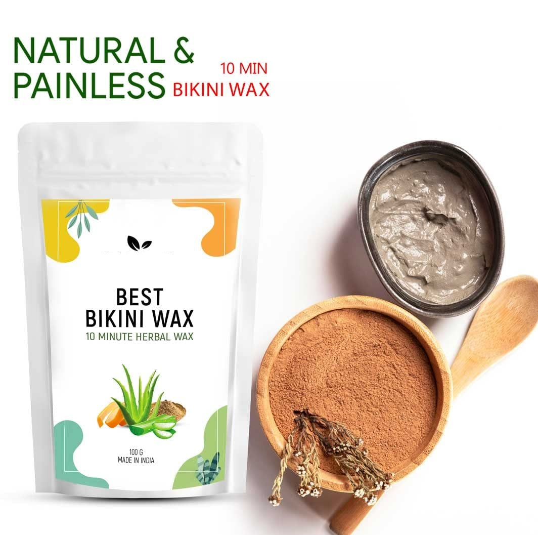 Natural bikini wax pack from 5912, showing a container of stretch marks and scar cream for smooth skin.