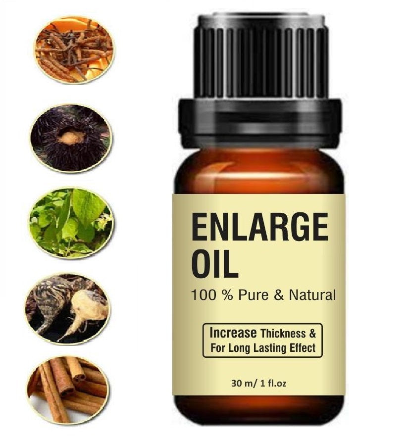 Two 30ml bottles of 5912 Enlarge Oil, a stretch marks and scar treatment cream in a pack of two, shown in the image.