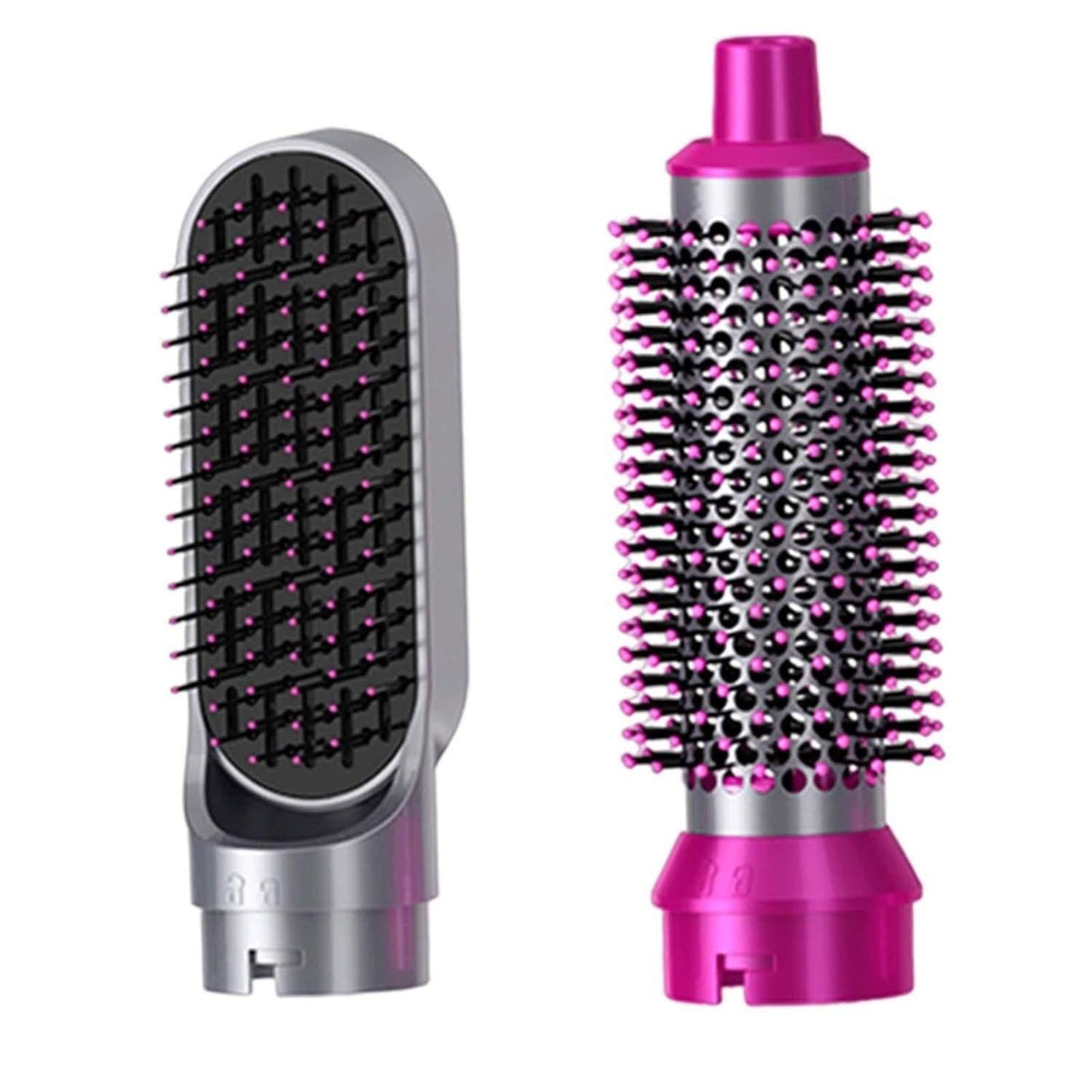 3038 5-in-1 hair styling tool with detachable hot air brush, hair dryer, comb, and rollers for versatile hair styling.