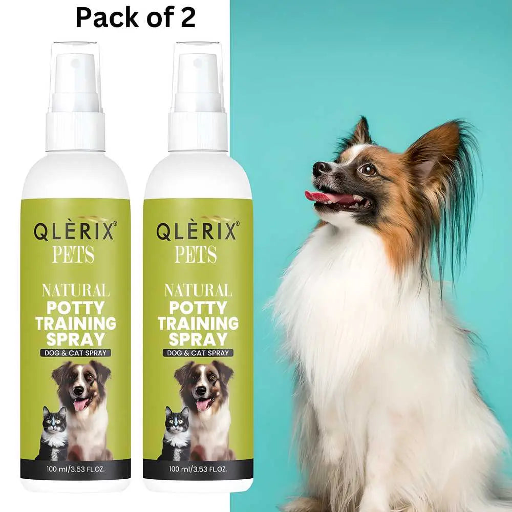 Pack of two 100ml Natural Potty Training Spray for dogs and cats by 18277, with a focus on effective potty training.