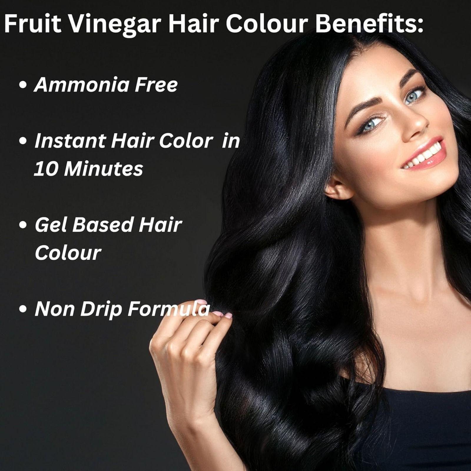 Fruit Vinegar Gel-based hair color in 125 ml bottles, shown in a pack of two, with vibrant color and gel texture.
