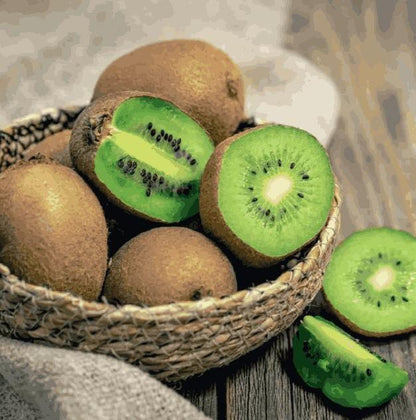 Fresh, ripe kiwi fruit from 205 brand, showcasing its juicy, sour, and sweet interior, perfect for home planting.