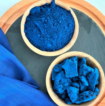 Blue Nila Powder rejuvenating face mask by 1361, promoting radiant skin and improving stretch marks and scars.