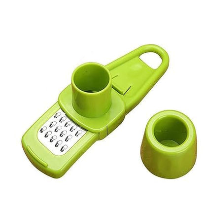 Multicolor garlic and ginger dry fruit slicer and grater from 7233 kitchen tool set, compact mini cutter for cooking prep.