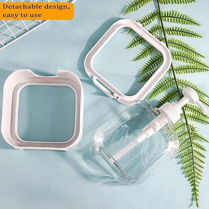 Refillable plastic soap dispenser with pump, suitable for hand wash, dish detergent, shampoo, and lotion in kitchen or bathroom.