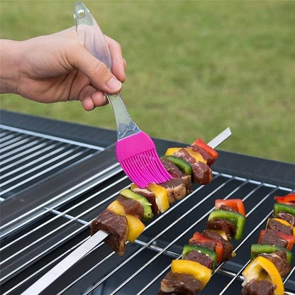 Colorful Ilicone spatula and pastry brush set by 7233 for cake decorating, baking, cooking, and glazing.