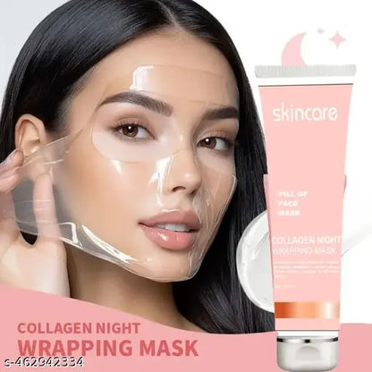Pack of 2 9242 Collagen Night Wrapping Peel Off Masks for stretch marks and scars, with a smooth, glossy peel-off texture.