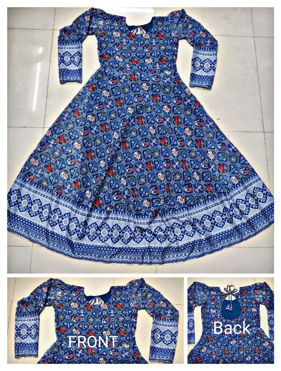 Elegant women's printed Georgette gown by 19198, featuring trendy design for parties, weddings, and festivals.