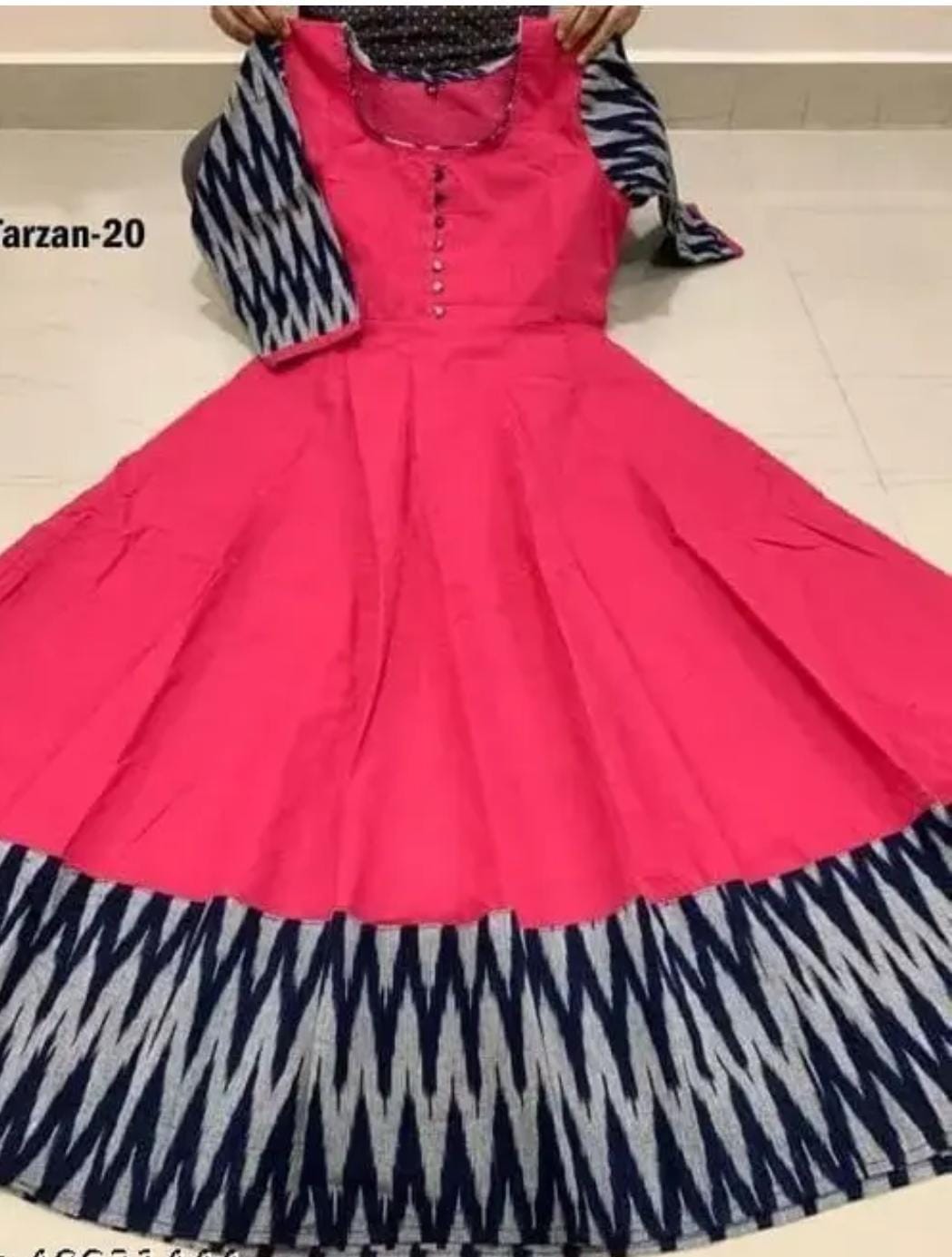 Women’s solid red cotton gown by 19199, featuring a comfortable, flowing design perfect for casual or lounge wear.