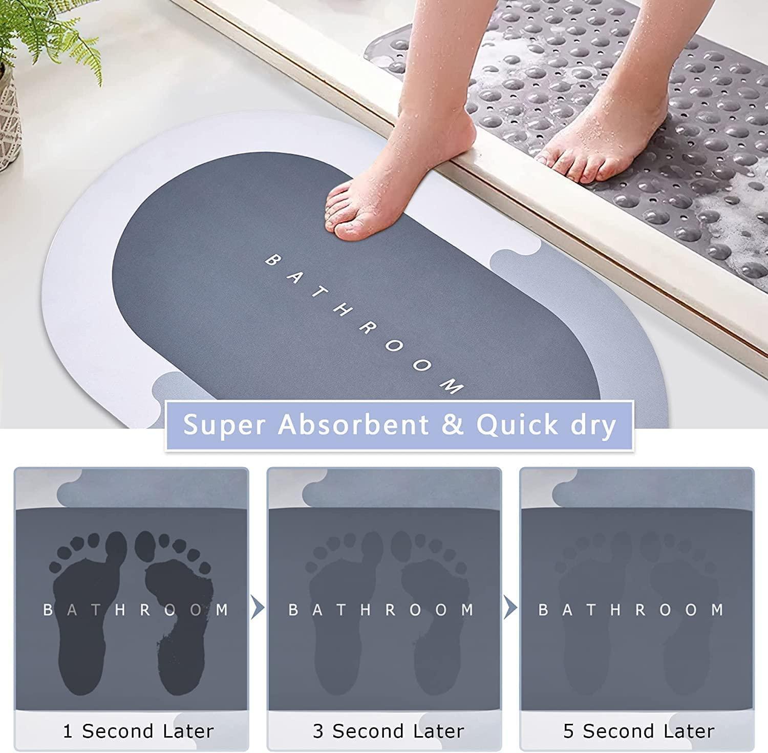 Soft, plush 18052 Super Absorbent Bath Floor Mat with textured surface, designed to absorb water and provide comfort after bathing.