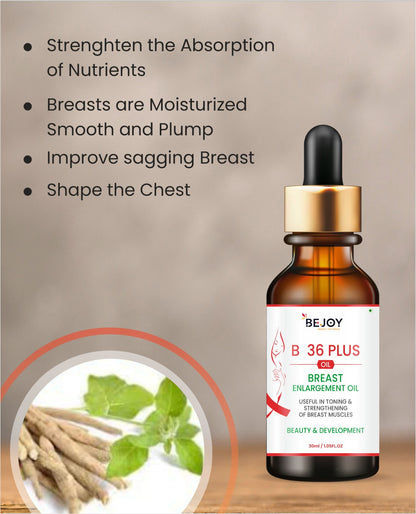 B 36 Plus breast enlargement oil in a bottle, natural herbal formula for breast enhancement, by 16182.