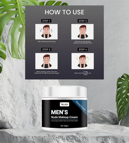 Men's nude makeup cream in a sleek container, suitable for skincare and cosmetic use, from the 16182 brand.