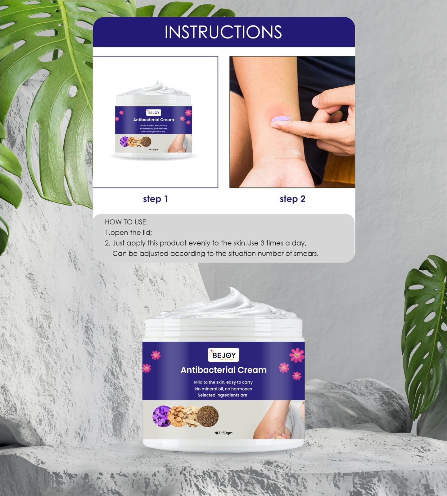 Cream with antibacterial properties from brand 16182, showing a tube of antibacterial cream on a white background.