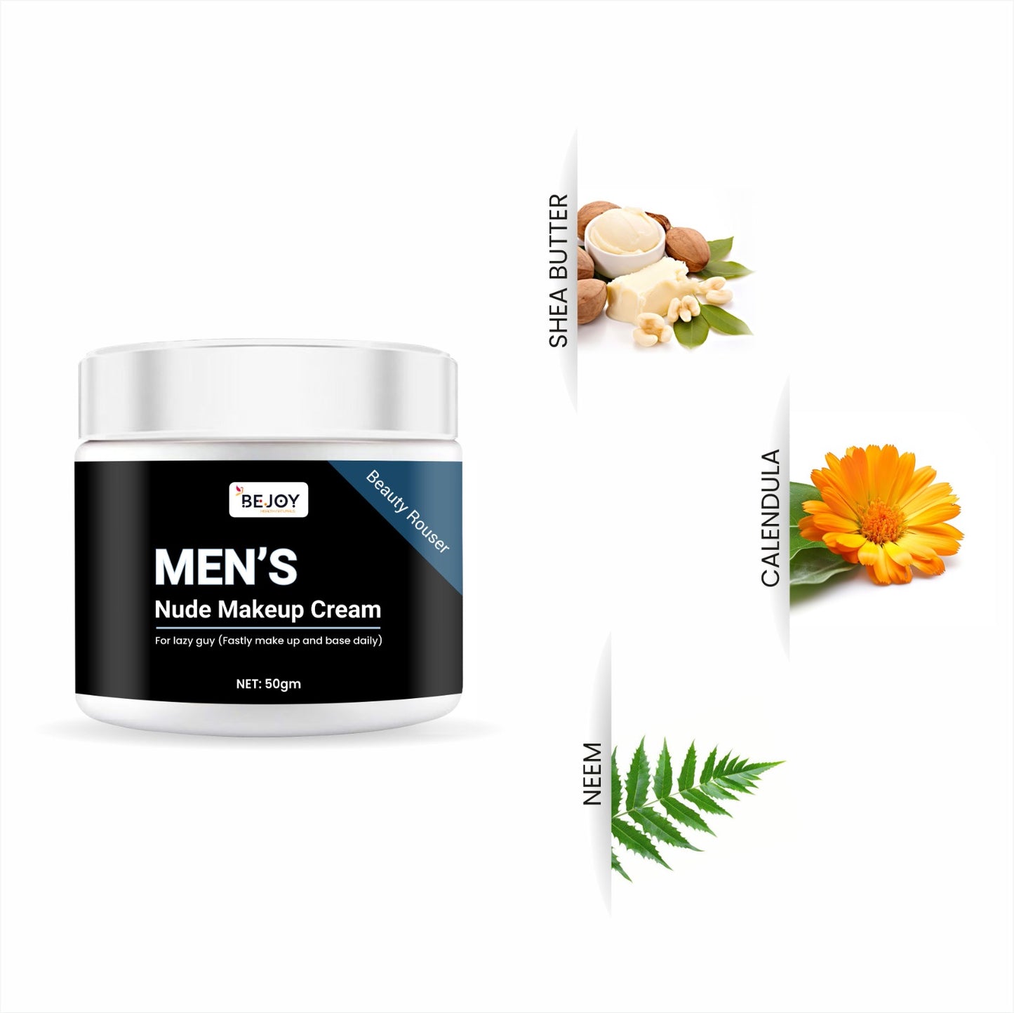 Men's nude makeup cream in a sleek jar, part of 16182's creams, gels, and sprays collection, displayed on a neutral background.