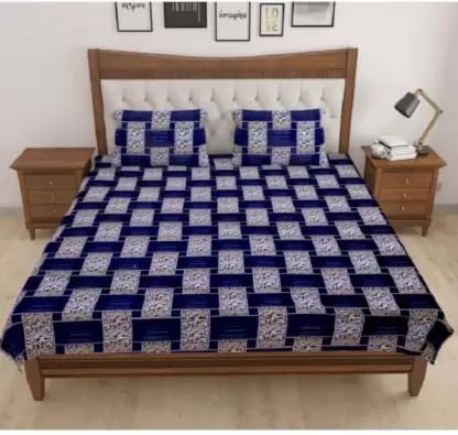 Microfibre double 3D luxury bedsheet with matching pillow covers from 1464, showcasing soft, smooth fabric and vibrant design.