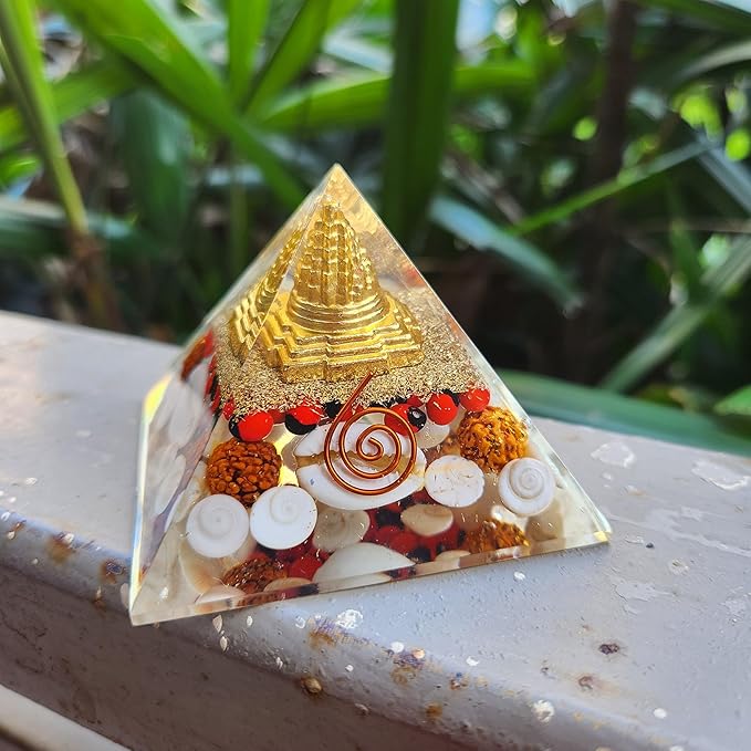 Small size Laxmi pyramid Pooja article, 65 to 70mm, for attracting wealth, prosperity, success, health, and good luck.