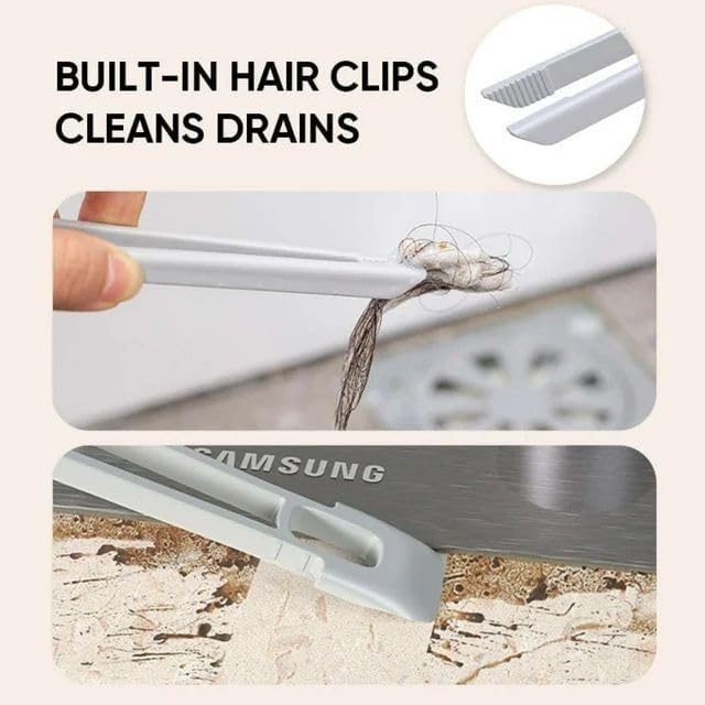 Multi-function rotating crevice cleaning brush with hard bristles, ideal for bathroom, bathtub, and kitchen cleaning, 360-degree rotation.
