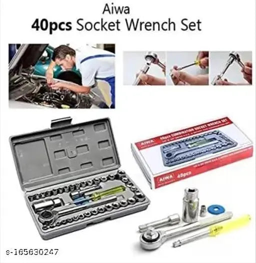 Set of 40 socket tools from the 19334 brand, including various sizes for hand tool and repair projects.
