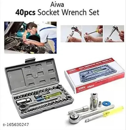 Set of 40 socket tools from the 19334 brand, including various sizes for hand tool and repair projects.