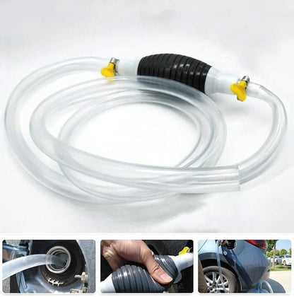 High flow manual oil transfer pump kit with 2M siphon hose, portable fuel siphon pump for petrol, diesel, and liquids.