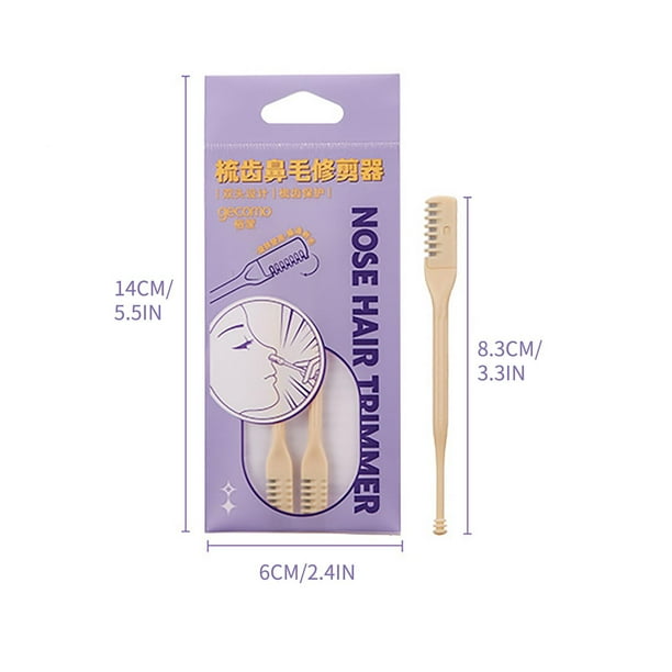 18277 nasal hair cutter with 360° rotating double head nose trimmer and face razor design, close-up of device in hand