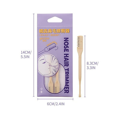 18277 nasal hair cutter with 360° rotating double head nose trimmer and face razor design, close-up of device in hand