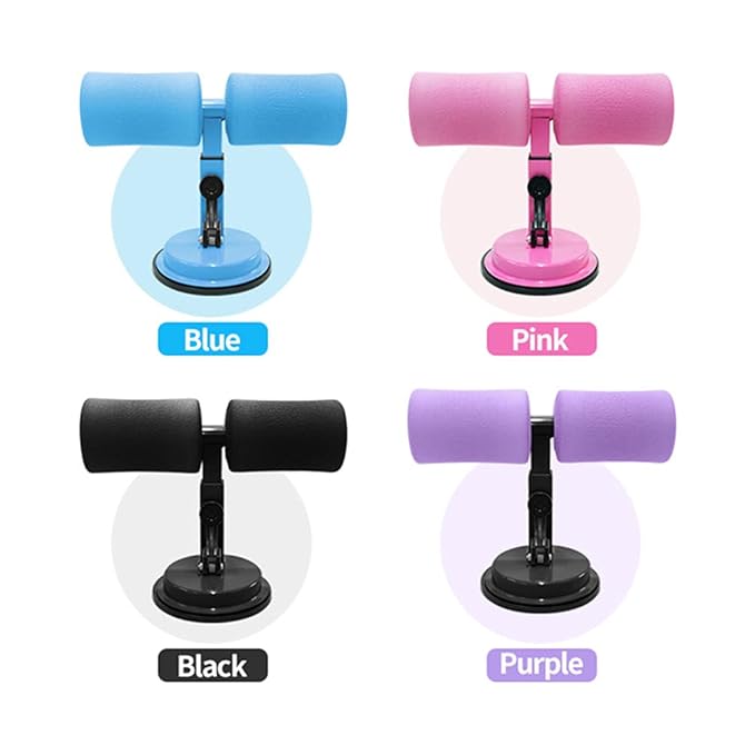Sit-up bar with foam handle and rubber suction seat for abdominal exercises, push-ups, and home fitness workouts.