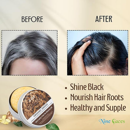 19383 ginger shampoo bar for hair cleansing, natural color restoring, revitalizing, nourishing, and shining hair with pure ingredients.