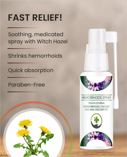 Herbal Piles Spray for Men & Women in a pack of 2, soothing oil spray for painful piles, from brand 16182.
