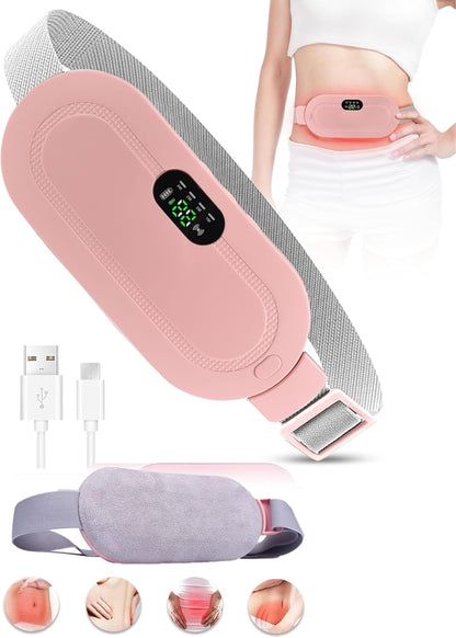 Electric heating pad for period cramps and back pain relief, with massager function from 18057, showing a soft, user-friendly design.
