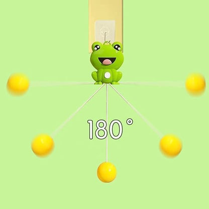Indoor hanging table tennis set by 18057 with paddles, net, and balls for fun table tennis gameplay indoors.
