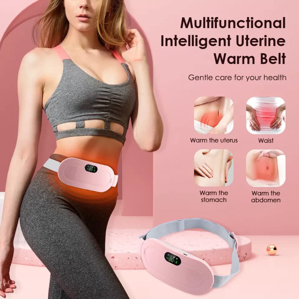 Electric heating pad with massager for period cramps and back pain relief, featuring heating function for soothing comfort.
