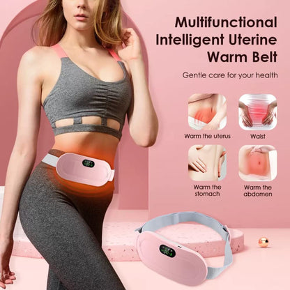 Electric heating pad with massager for period cramps and back pain relief, featuring heating function for soothing comfort.