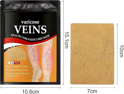 Heat patches for varicose veins treatment, 12 pcs leg vein remover patches for spider veins and leg vein relief.