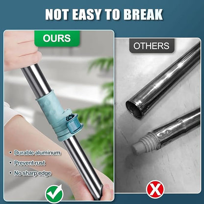 50-inch multifunctional magic broom floor squeegee with long handle, adjustable, silicone strips, and 180-degree rotating head.