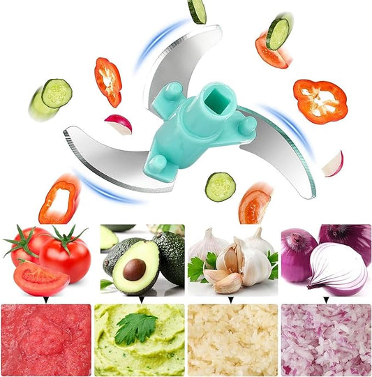 Multicolor 18896 vegetable chopper with 3 blades, manual onion and vegetable cutter for kitchen use, 500ml capacity.