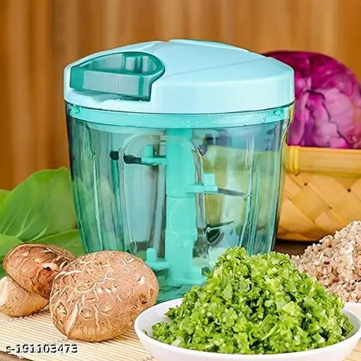 Premium 750 ml vegetable chopper with 6 blades by 18896, showcasing its sturdy manual design and sharp blades for efficient chopping.