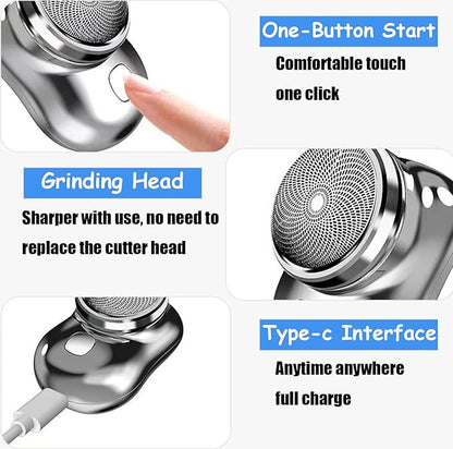 Mini-Shave portable electric shaver for men, nose and ear hair trimmer, compact and upgraded electric razor from 26045 brand