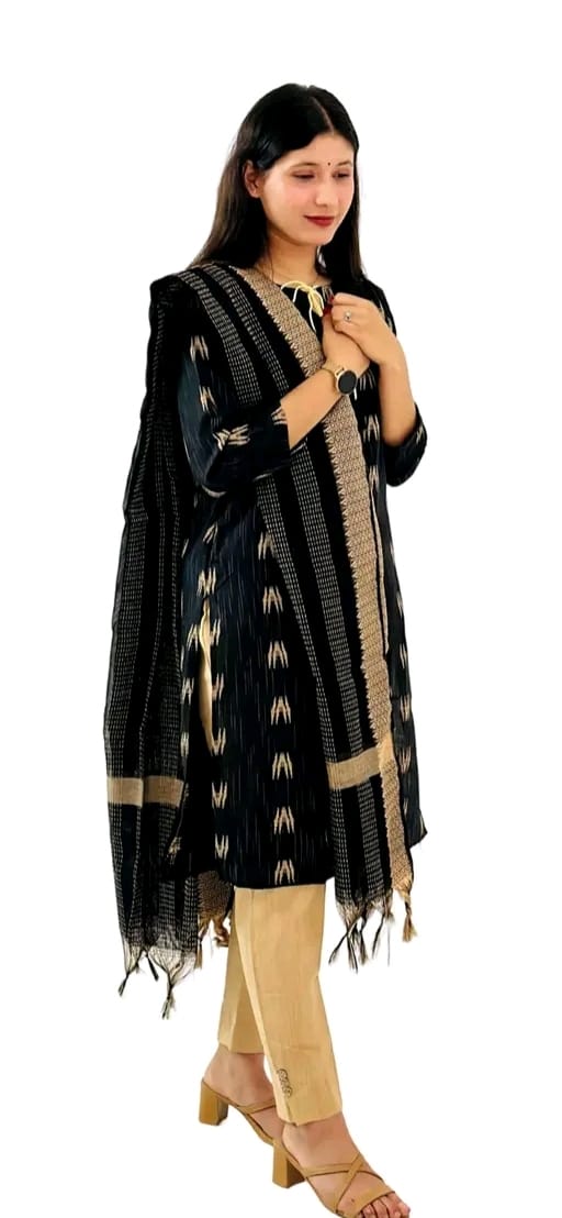 Women’s kurti set with matching pants and dupatta, stylish and comfortable ethnic wear from 19671 brand.