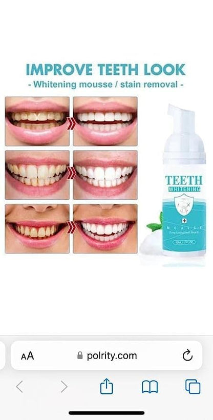 Foam toothpaste dispenser by 15924 showing the sleek design filled with stain removal toothpaste for sensitive teeth.