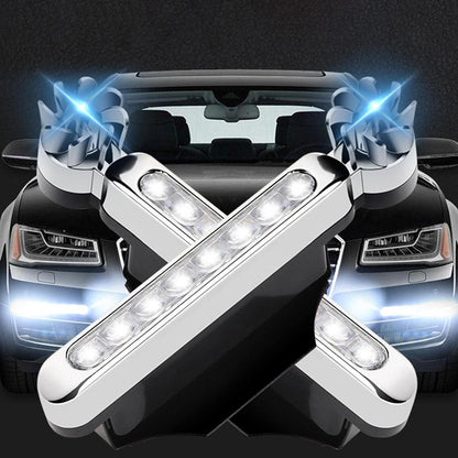 Set of two white car wind-powered daytime running lights, auto accessories from 19378 for enhanced vehicle visibility