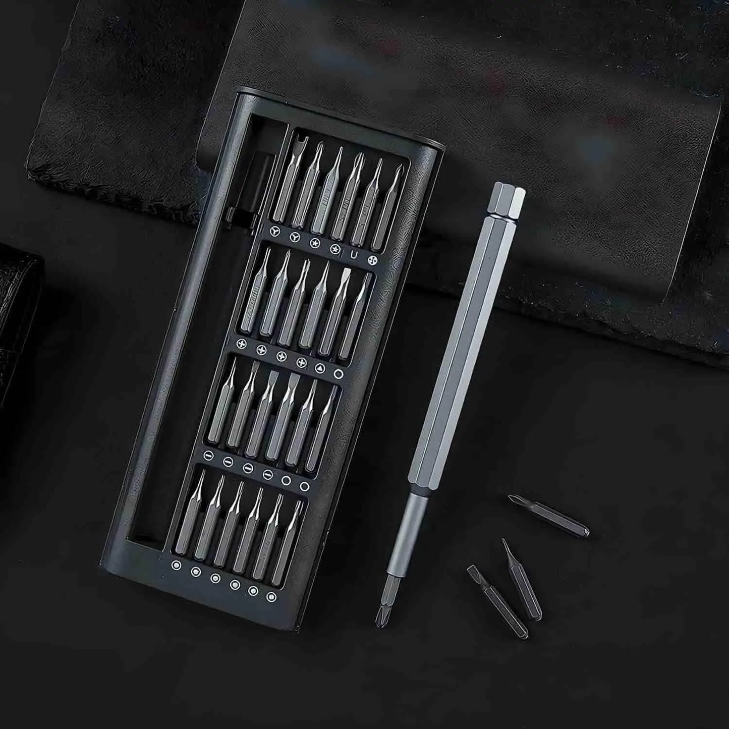 Set of 24 precision screwdrivers from 19378 kitchen tool set, with various small screwdrivers for detailed tasks