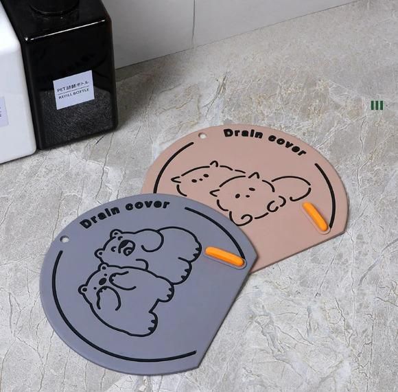 Thick silicone kitchen floor drain deodorant cover, part of 19378 kitchen tool set, designed to fit over drain openings.