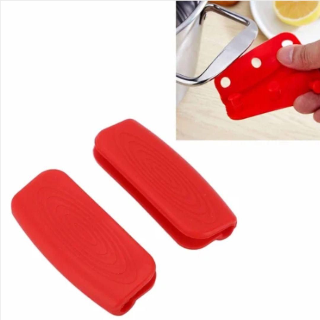 Silicone pot handle holder from 19378 kitchen tool set, designed to protect hands from hot cookware handles.