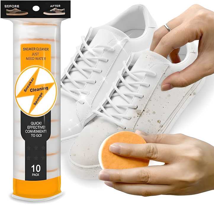Premium dual-sided sponge from 19378, designed for cleaning shoes and kitchen surfaces with versatile, effective scrubbing surfaces.