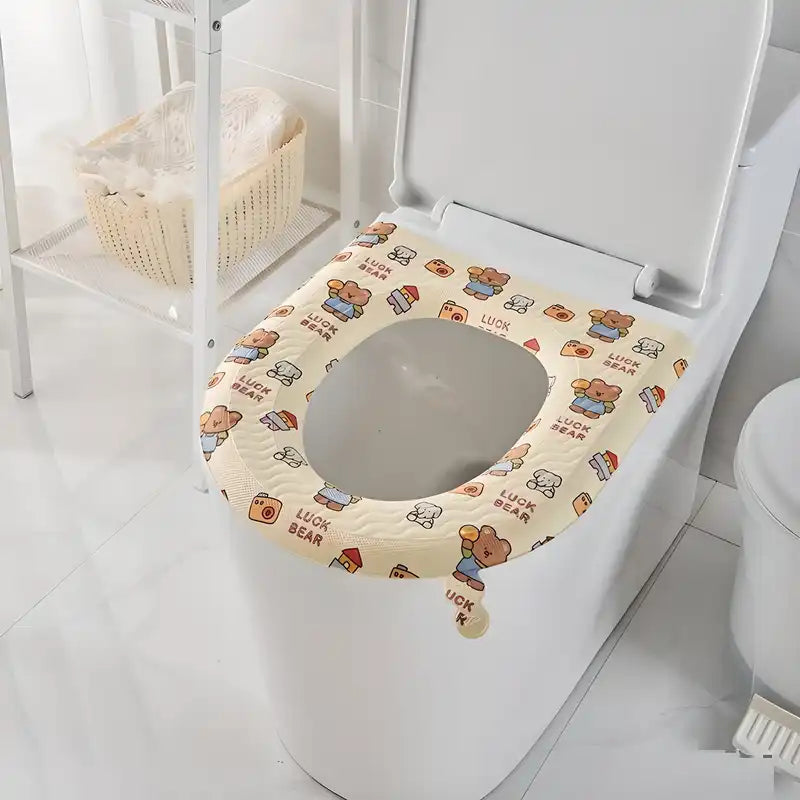 Waterproof toilet mat pillow cover from 19378, universal all-season cushion with soft fabric and water-resistant material.
